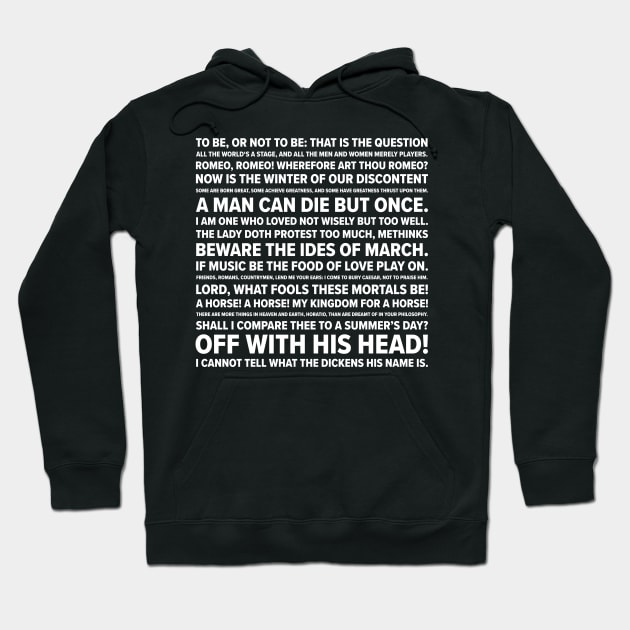 Shakespeare Quotes Hoodie by barberdesigniow